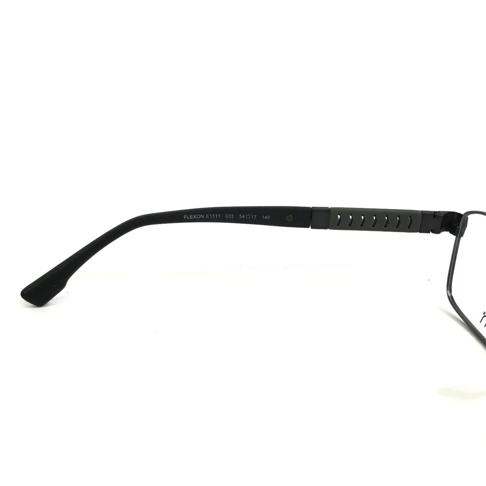 Flexon Eyeglasses Frames E1111 033 Gunmetal Rectangle Full Rim 54-17-140